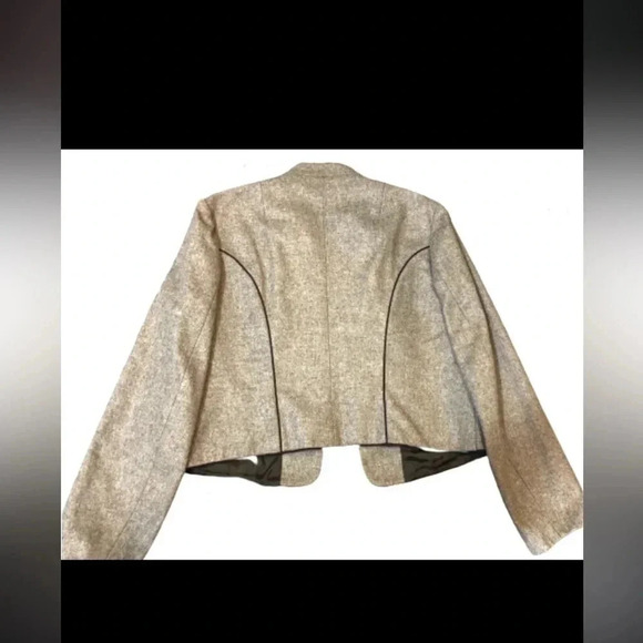 BAVARIA BLAZER VINTAGE TAN BROWM WOOL BLEND TUXEDO STYLE SIZE MEDIUM - Picture 3 of 10